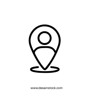 Simple Line Style Person Location Pin Marker Navigation Icon Element