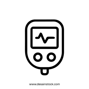 Outline Simple Blood Glucose Meter Diagnostic Medical Equipment Icon