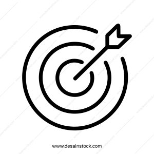 Simple Outline Dart Arrowboard Targeting Goal Icon in Minimal Style