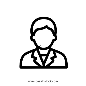 Line Drawing Simple Business Man Avatar Icon Silhouette Shape