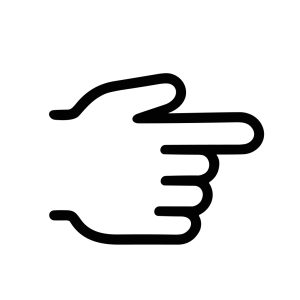 Simple Outline Hand Gesture Pointing Right Direction Sign Icon Graphic