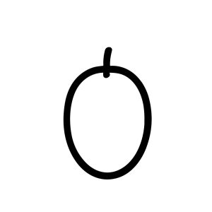 Simple Line Art Plum Drawing Fresh Fruit Illustration Graphic Icon