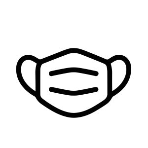 Simple Outline Medical Mask Protective Equipment Symbol Line Art Icon