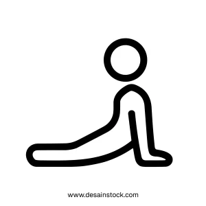 Simple Outline Upward Dog Yoga Pose Exercise Illustration Icon