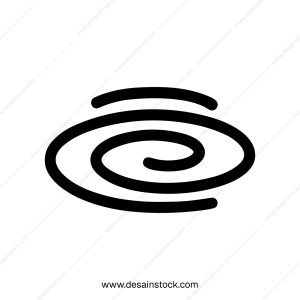 Simple Outline Galactic Spiral Shape Symbolic Sign Design Element Icon