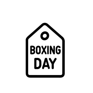 Minimalist Lineart Boxing Day Tag Label for Promotional Marketing Graphic