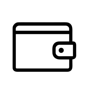 Simple Line Art Wallet Icon Minimalist Money and Finance Illustration
