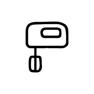 Simple Outline Handheld Electric Mixer Appliance Device Kitchen Icon