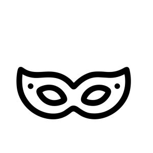 Minimalist Outline Eye Mask Masquerade Party Costume Celebration Icon