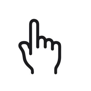 Simple Line Style Finger Pointer Gesture Touch Screen Interface Icon