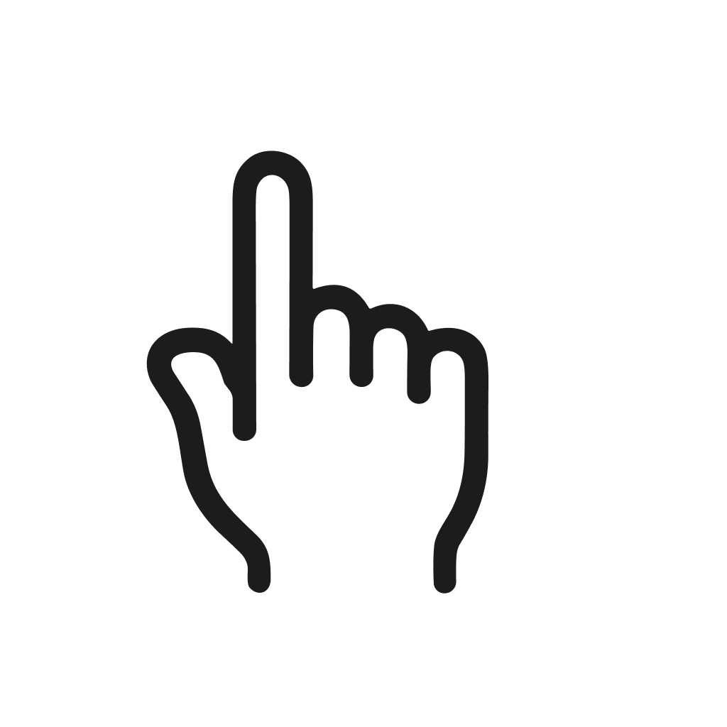 Simple Line Style Finger Pointer Gesture Touch Screen Interface Icon