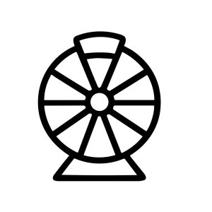 Minimalist Line Art Wheel of Fortune Luck Game Outline Icon