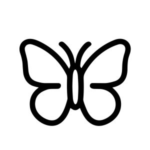 Simple Outline Butterfly Graphic Icon Design Elegant Insect Symbol