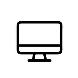Simple Outline Desktop Computer Screen Display Monitor Line Icon