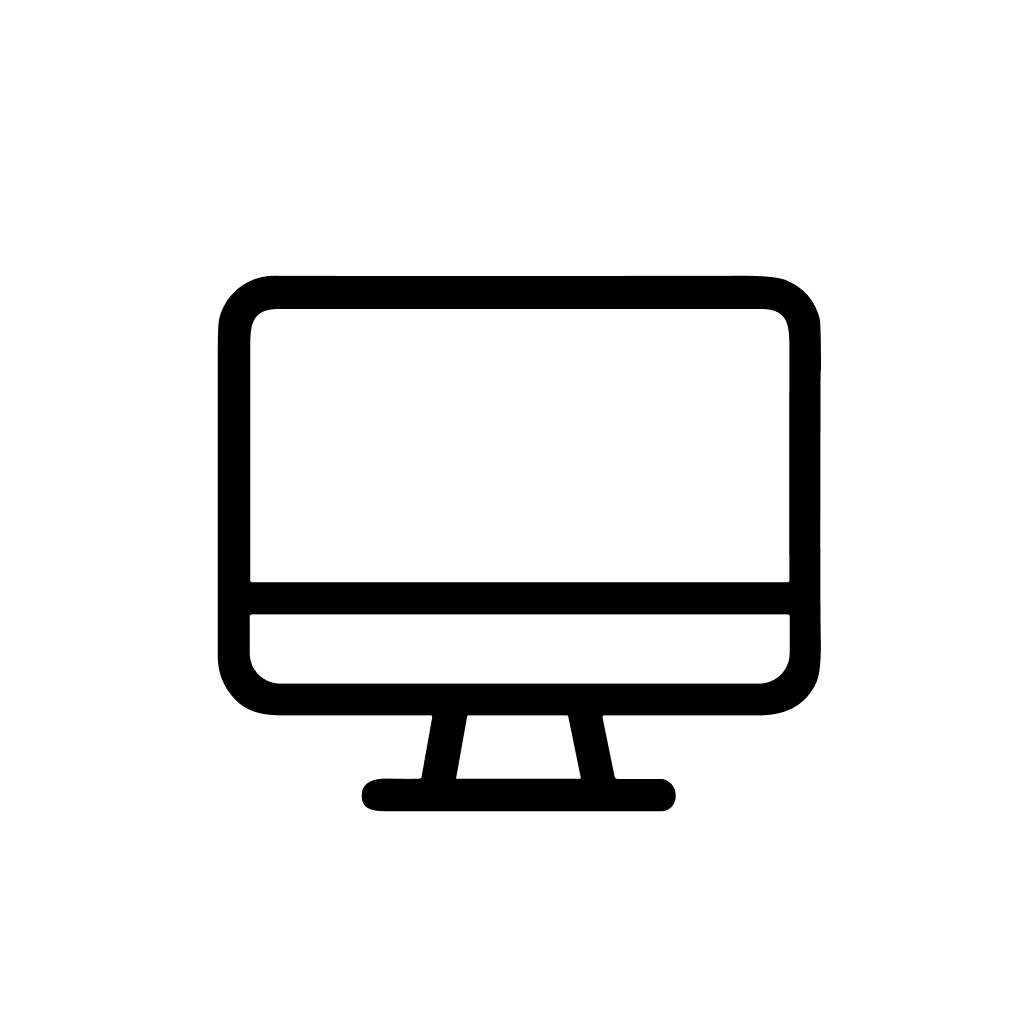 Simple Outline Desktop Computer Screen Display Monitor Line Icon