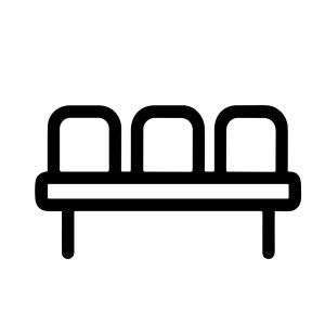 Simple Outline Bench Seating Furniture Waiting Room Icon Symbol Design