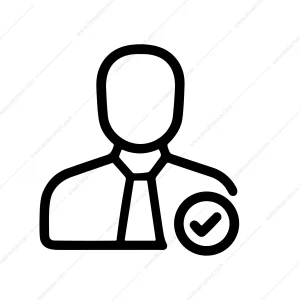 Outline Simple User Account Checkmark Approved Verified Success Icon