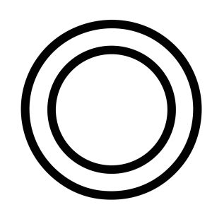 Simple Line Circle Shape Geometric Figure Element Icon Symbol