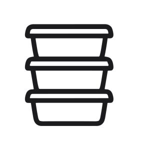 Line Style Stacked Food Container Plastic Meal Prep Storage Box Icon