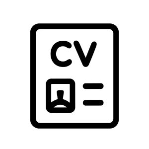 Simple Outline Curriculum Vitae Document with Picture Icon Symbol