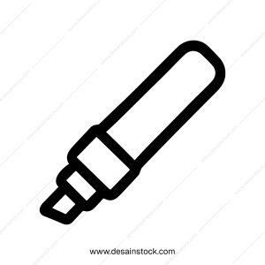Simple Outline Marker Drawing Tool, Highlighter Stationery Icon