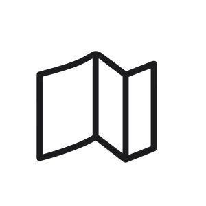 Minimalist Outline Style Simple Folded Brochure Leaflet Guide Information Icon