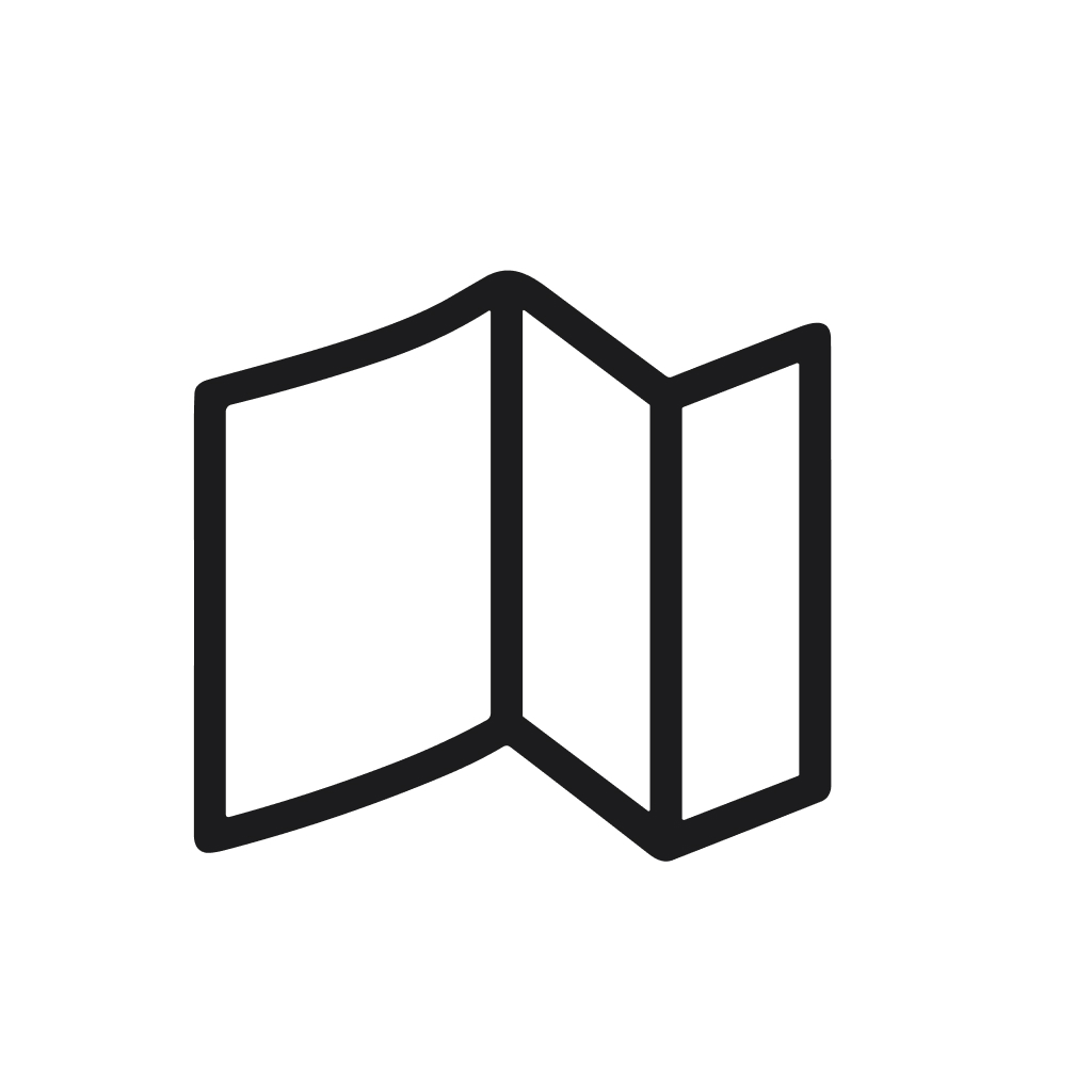 Minimalist Outline Style Simple Folded Brochure Leaflet Guide Information Icon