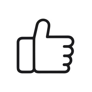 Simple Outline Handdrawn Thumbs Up Approval Gesture Like Icon Shape