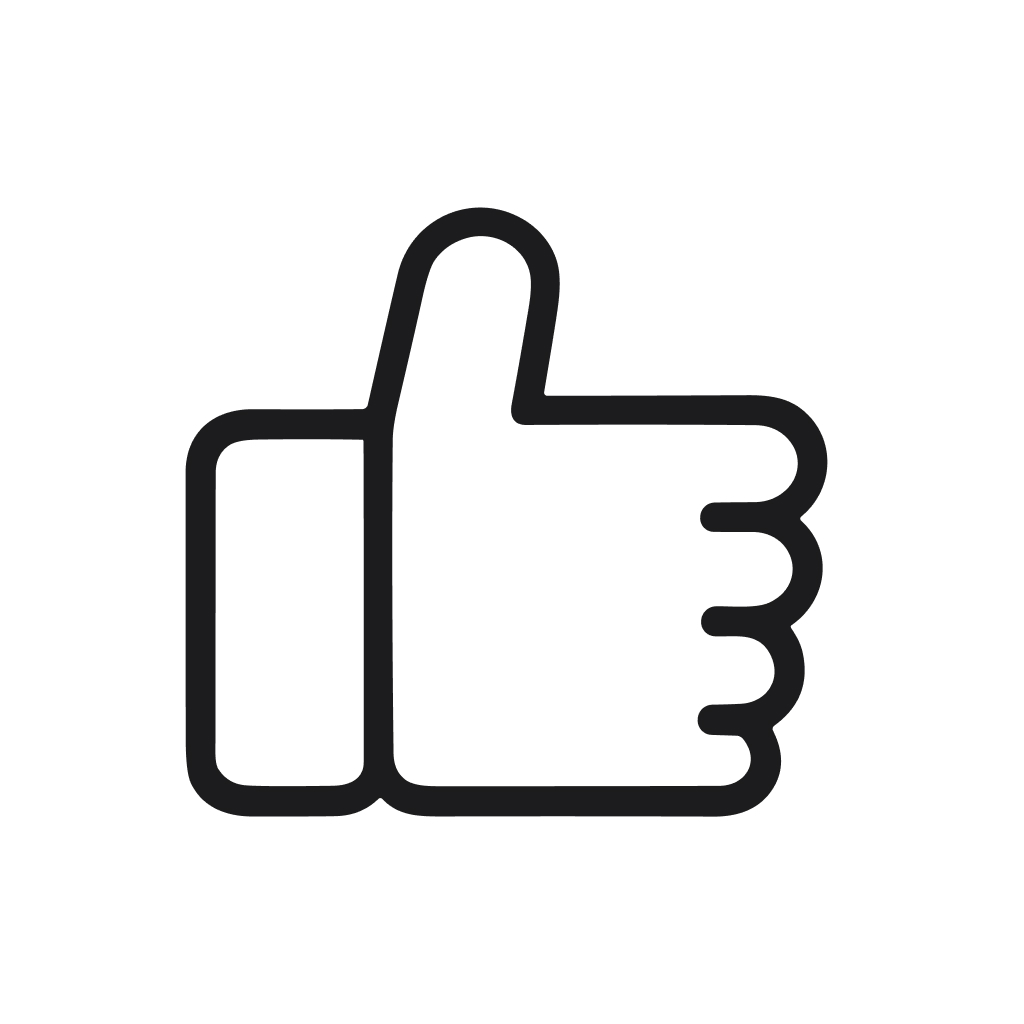 Simple Outline Handdrawn Thumbs Up Approval Gesture Like Icon Shape