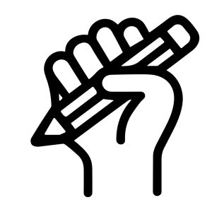 Simple Handdrawn Hand Holding Pencil Creative Writing Tool Illustration