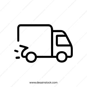 Outline Simple Delivery Truck Cargo Fast Shipping Service Icon