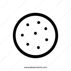 Minimalist Outline Cookie Dough with Chocolate Chips Sweet Food Icon