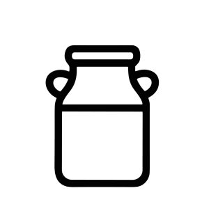 Simple Line Art Milk Can Illustration Icon of Dairy Product