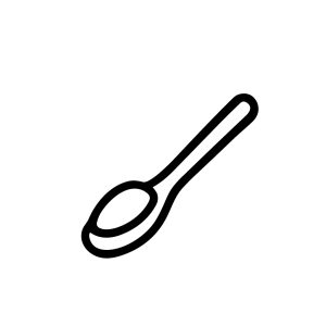 Simple Outline Spoon Utensil Kitchenware Culinary Cooking Tool Icon Design