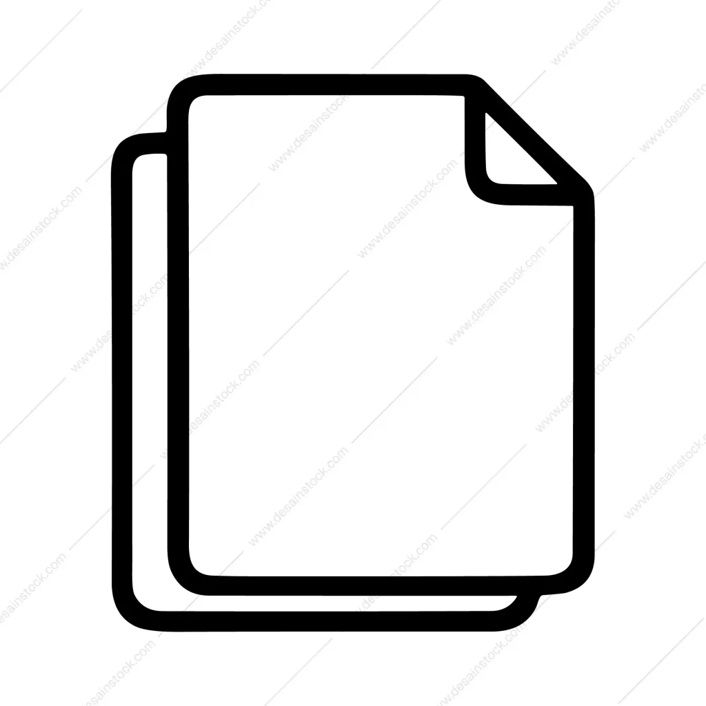 Simple Line Drawing Stacked Paper Document File Icon Symbol