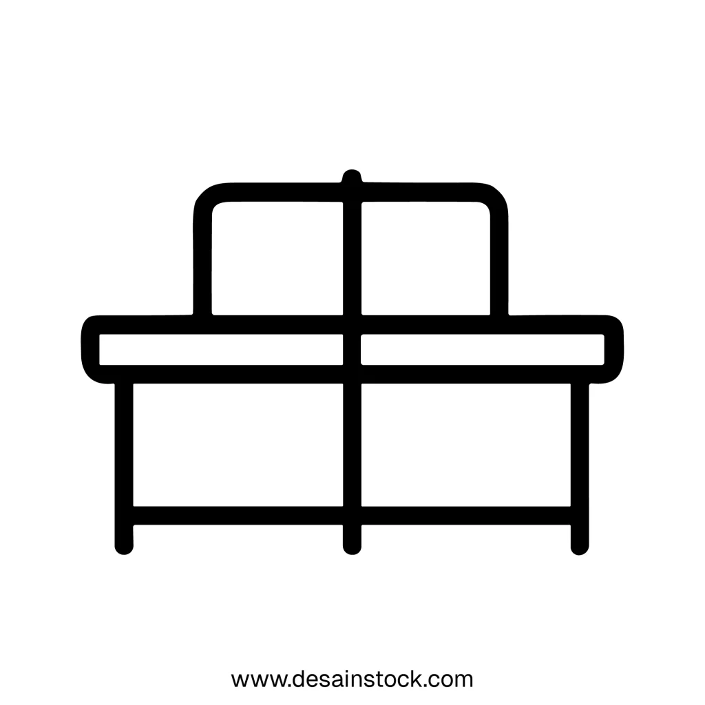 Simple Outline Furniture Table Minimalist Line Art Style Home Interior