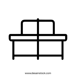 Simple Outline Furniture Table Minimalist Line Art Style Home Interior