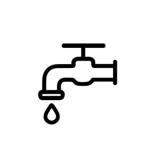 Minimalist Outline Water Tap Drop Plumbing Sanitary Icon Simple Design