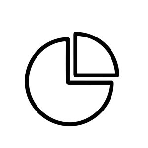Simple Line Art Pie Chart Diagram Financial Information Graphic Element