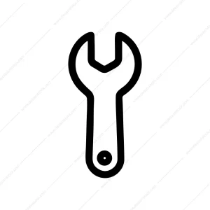 Outline Minimalist Wrench Tool Equipment Symbol Icon