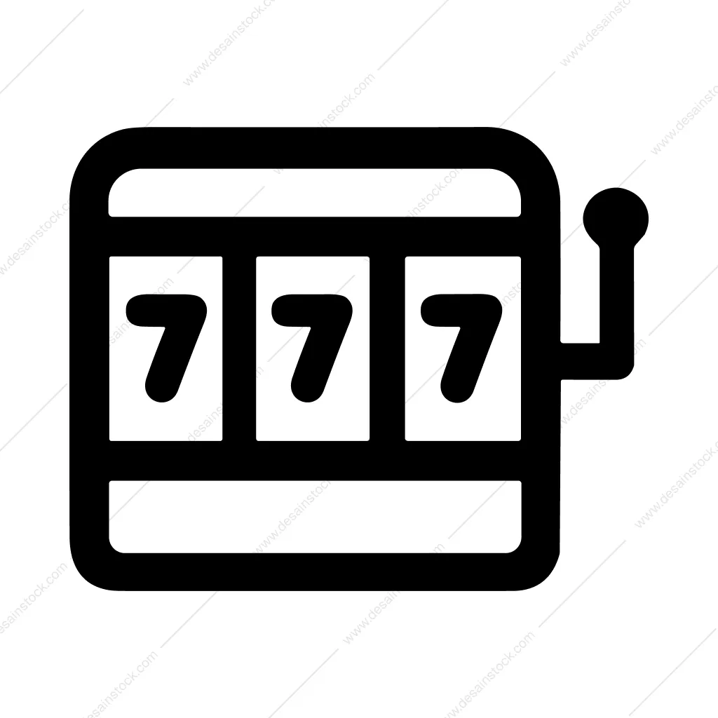 Simple Bold Outline Lucky Seven Slot Machine Icon