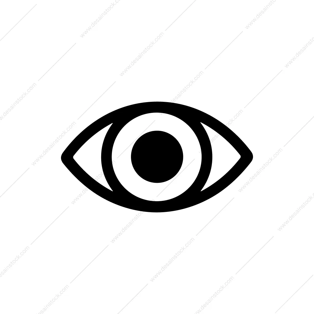 Simple Line Eye Vision Organ Shape Icon