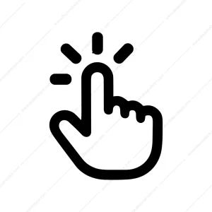 Simple Line Hand Finger Pointing Tap Gesture Icon