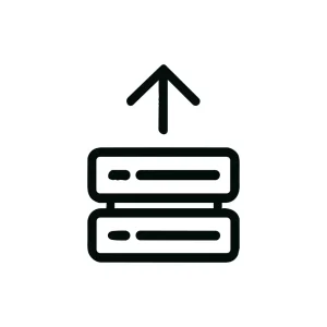 Minimalist Outline Data Server Upload Sign Icon