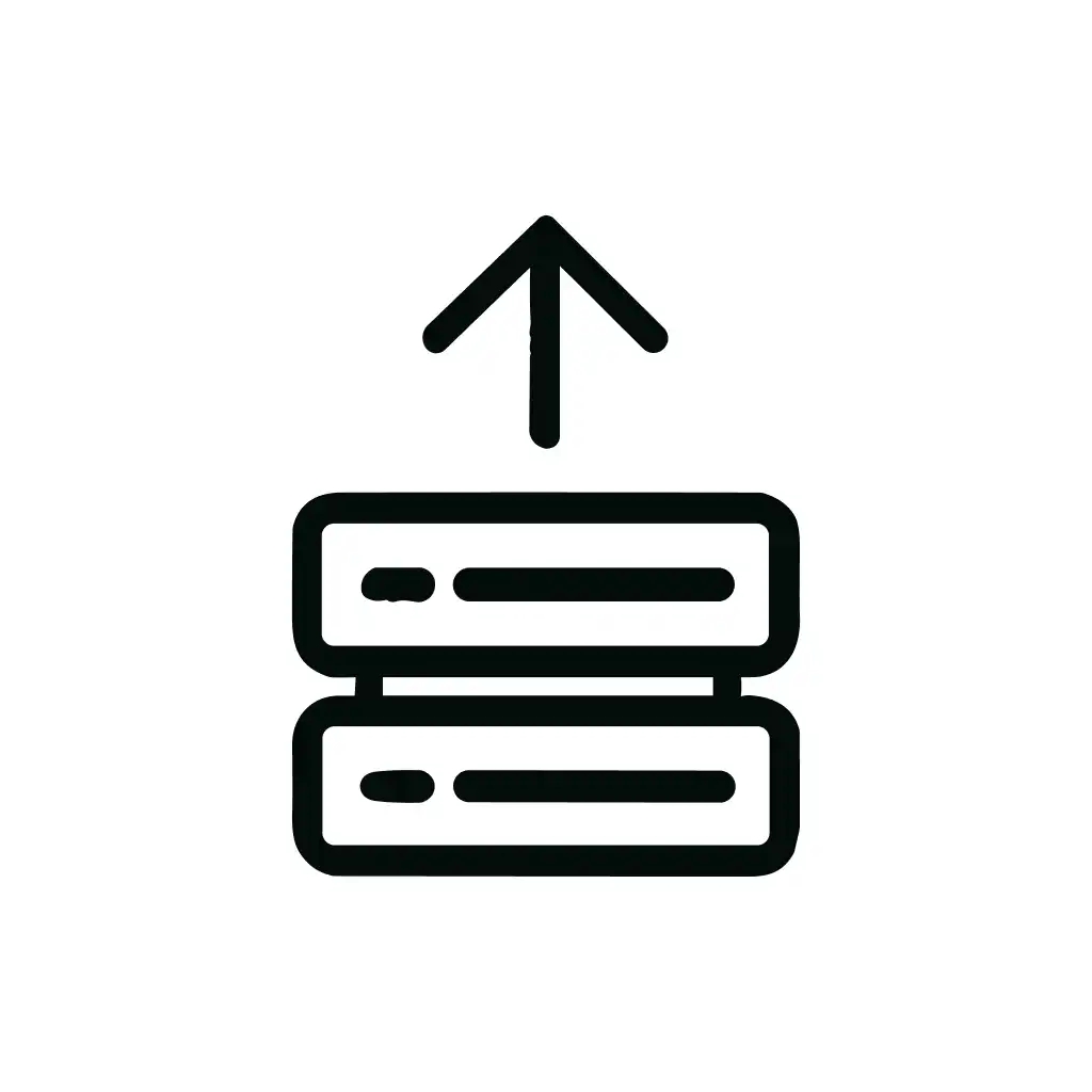 Minimalist Outline Data Server Upload Sign Icon
