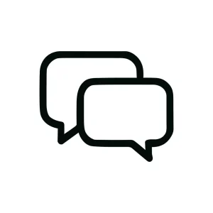 Simple Outline Message Bubble Chat Conversation Communication Graphic Element