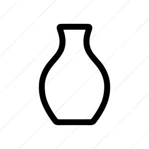 Simple Outline Black Flower Vase Shape Icon