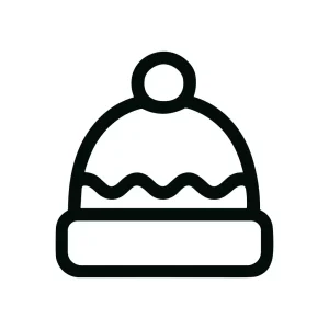Minimalist Outline Hat Icon Winter Season Apparel
