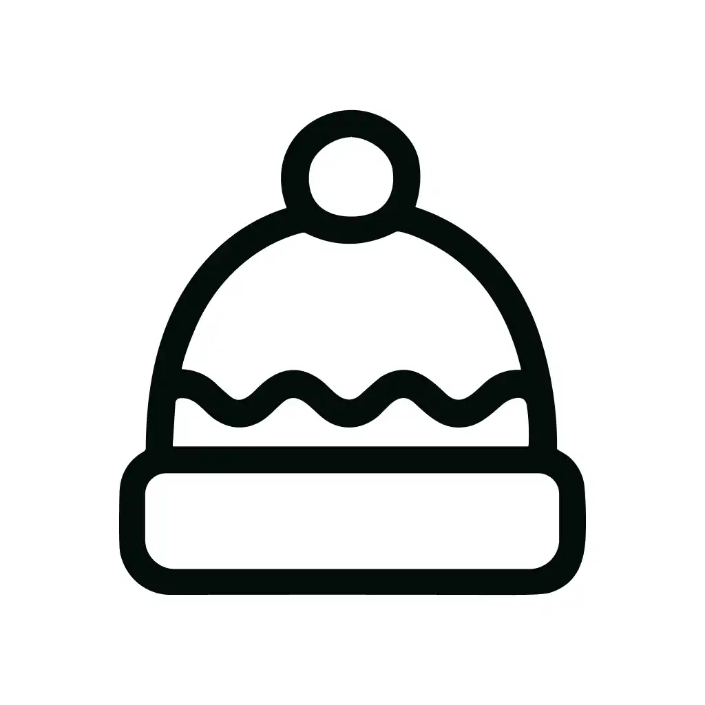 Minimalist Outline Hat Icon Winter Season Apparel