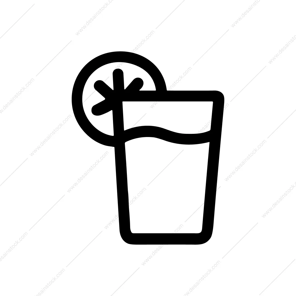 Simple Outline Glass of Lemonade Beverage Icon